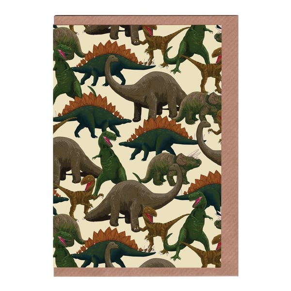 Dinosaurs, Illustrated Greetings Card
