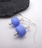blue lampwork glass earrings - Image 4
