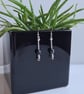 Natural Snowflake Obsidian & 925 Silver Dangle Earrings Gift Crystal Jewellery - Image 2