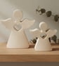White Angel Ornament with Heart Cutout - Small, Large or Pair - Image 1