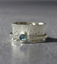 Silver Wide Band Spinner Ring With Topaz - Image 5