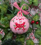Candy cane hand-painted Christmas bauble - Image 6