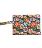 Floral Wristlet Bag - Colourful Flower Zipped Purse - Handmade Gift for Her - Image 1