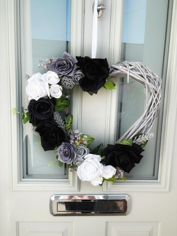 Heart wreath for front door, indoor wreath, year round wreath, new home gift, ho