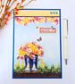 Decoupage Card With Flowers In Wellies For Summer & Spring Birthdays - Image 2