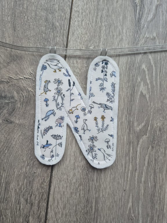 Personalised Name Garland – Liberty Fabric –4 Letters  and 2 Stars