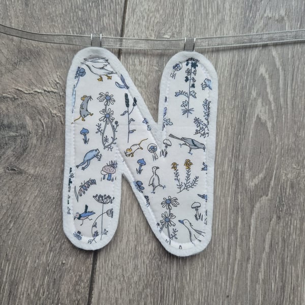 Personalised Name Garland – Liberty Fabric –4 Letters  and 2 Stars