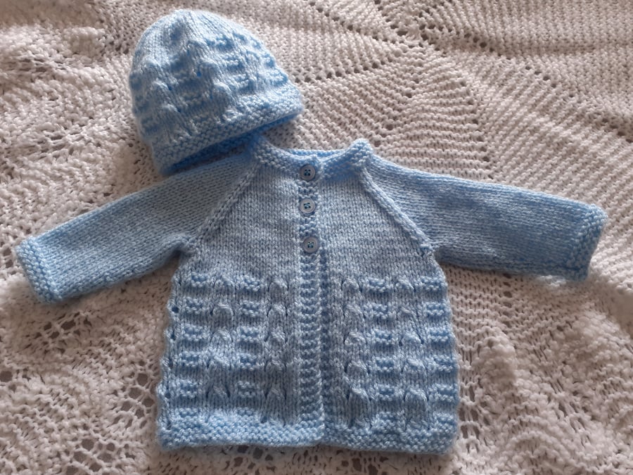 BABY CARDIGAN and matching HAT
