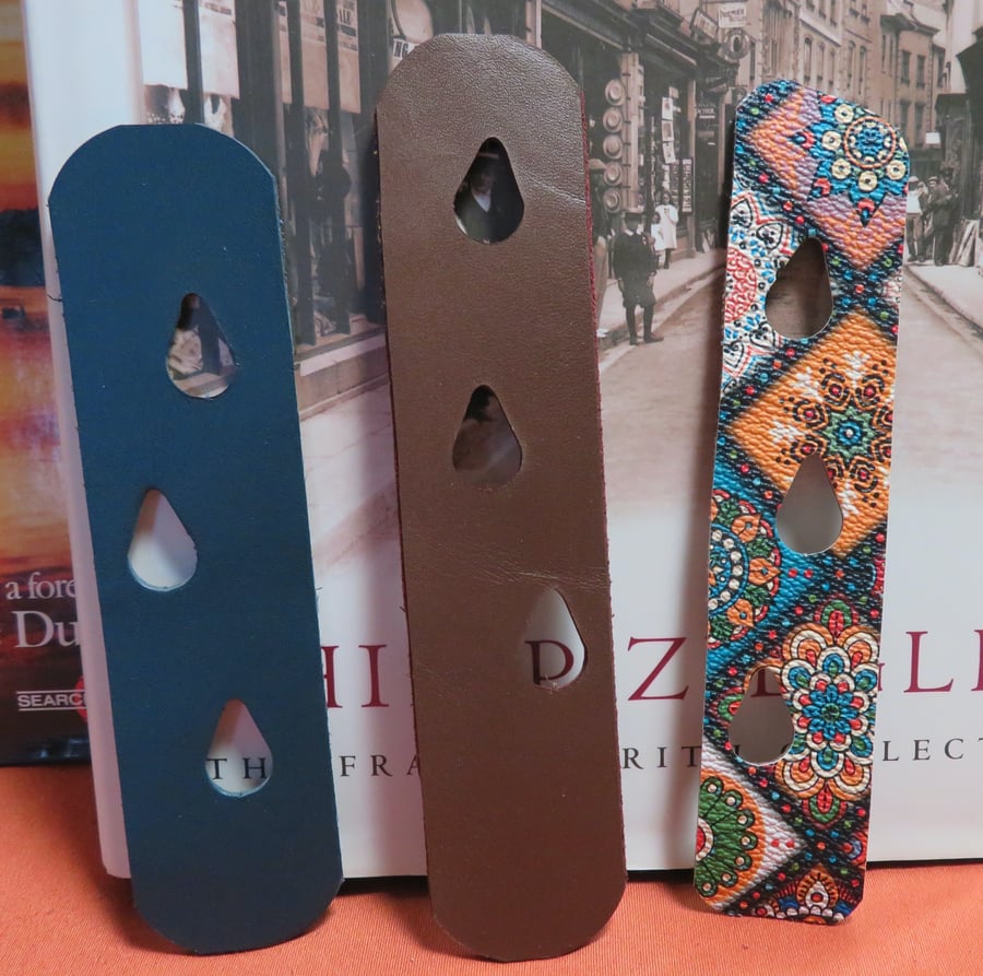 Leather teardrop bookmarks 