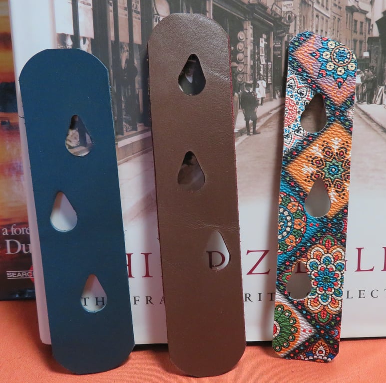Leather teardrop bookmarks 