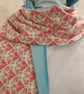 Liberty of London Print Long Scarf.Cotton Tana Lawn and Velvet  