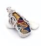 Seaglass handpainted, stained glass pendant - Image 4