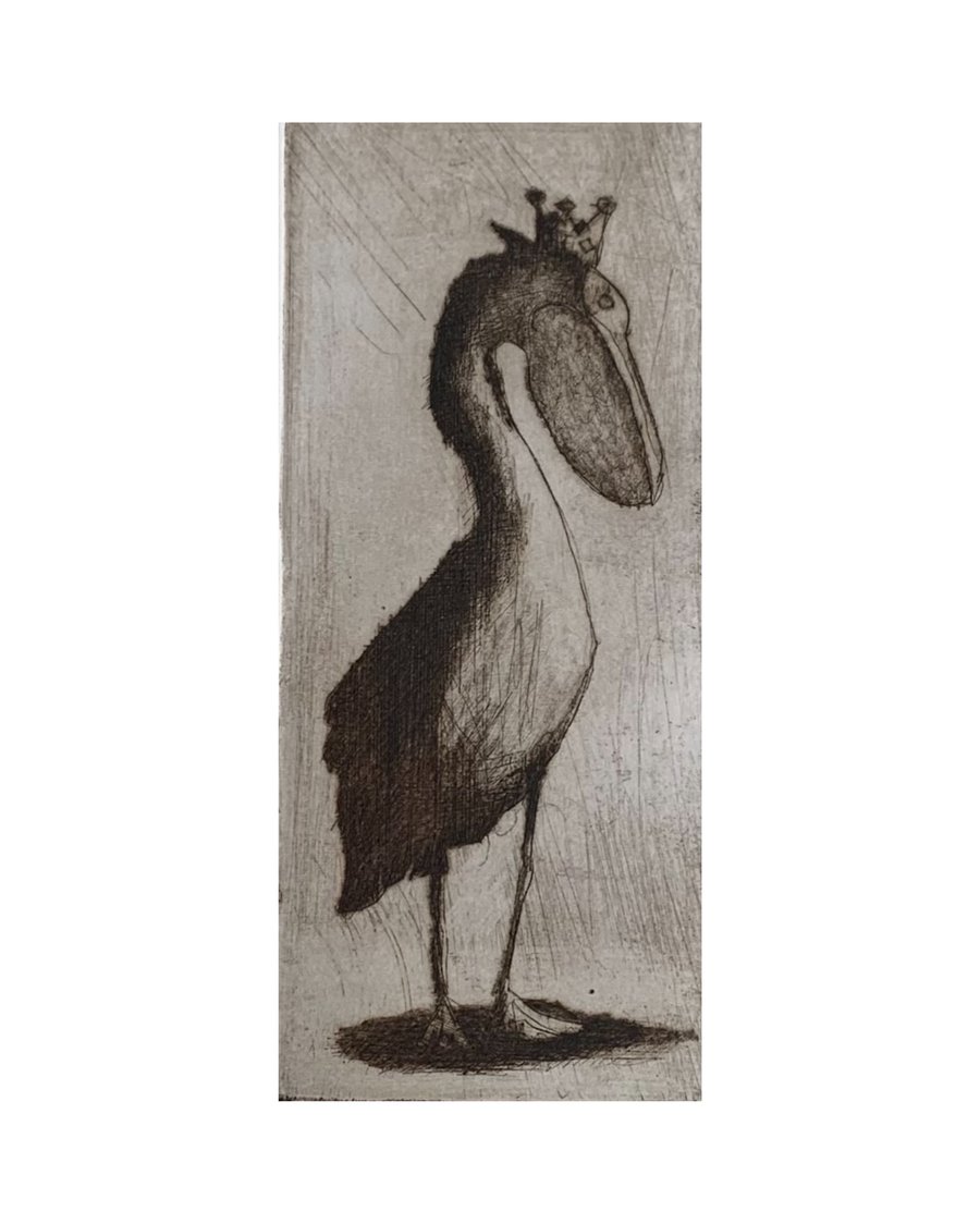 Dry point etching of imaginary Bird