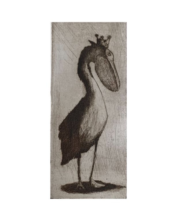 Dry point etching of imaginary Bird