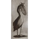 Dry point etching of imaginary Bird