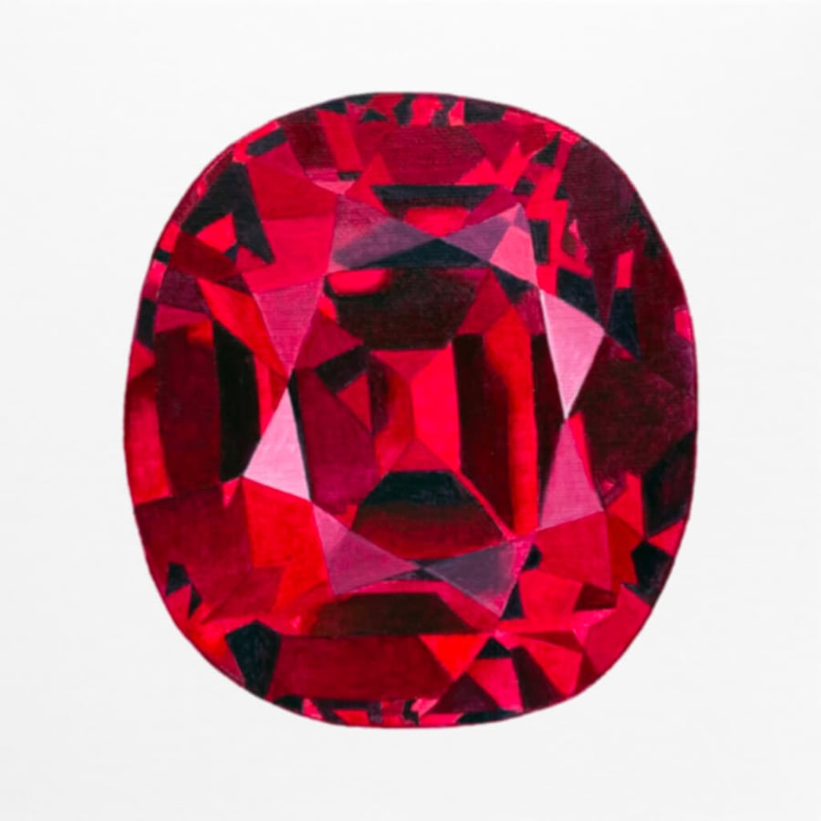 Fine Art Giclée Print Ruby Gemstone July Birthstone Red Jewel