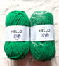 2 balls x 100g Hello Love Chenille Yarn Super Bulky Polyester - Green