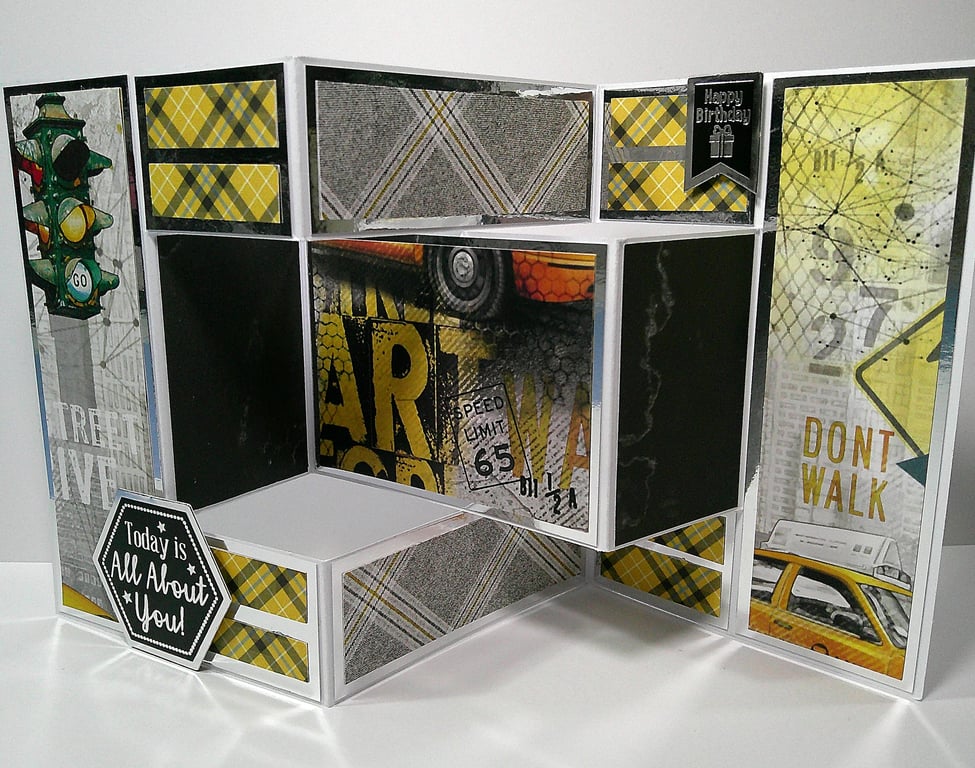 Birthday NYC Themed Tri-Fold Shutter Card