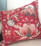 Vintage red fabric cushion - Image 1