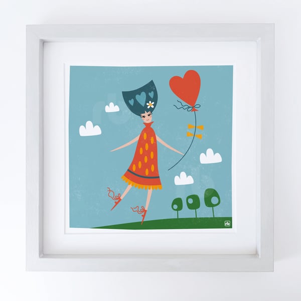 Girl With Balloon, Giclee print, perfectly imperfect