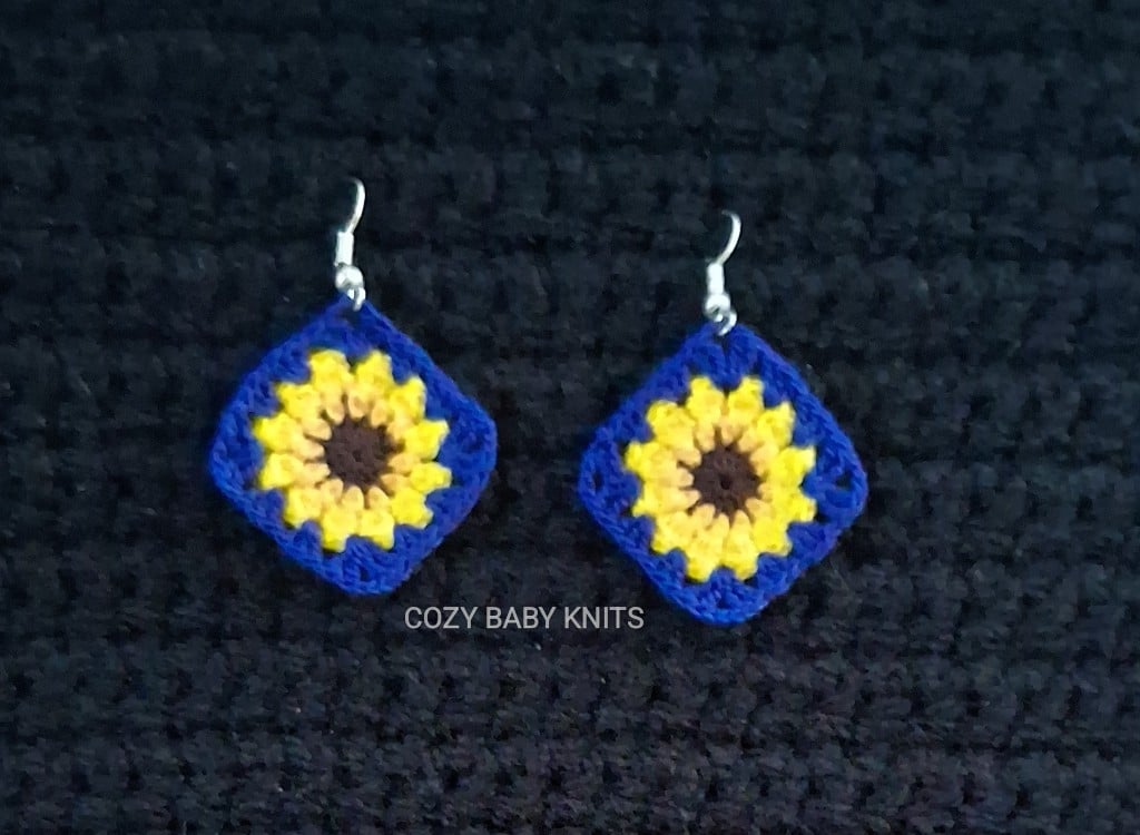 CROCHET SUNFLOWER EARRINGS 