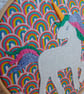 Unicorn Sewing craft kit - hand appliqued felt and embroidered hoop picture - Image 6