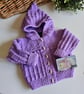 Baby Girls Merino Wool Hooded Jacket 0-6 mths size - Image 1