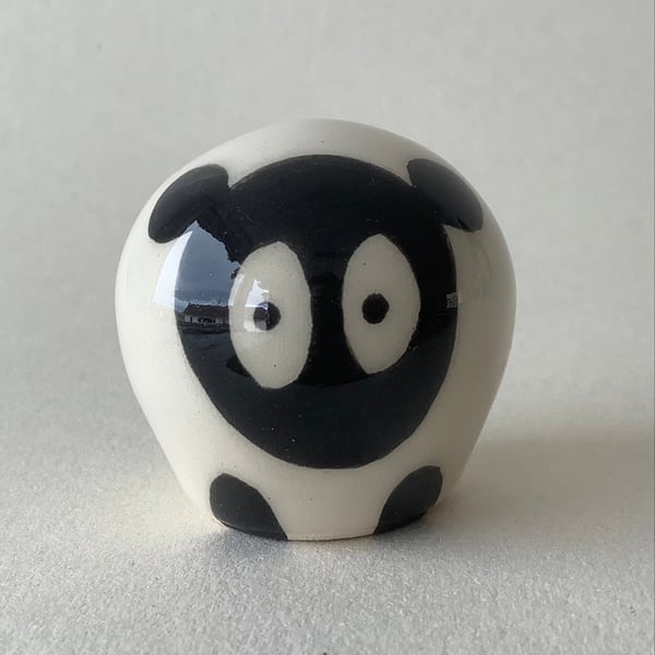 Small Wheel Thrown and Hand-Painted Ceramic Sheep