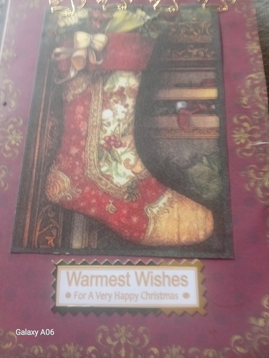 Decorative Christmas Stocking Handmade Card 