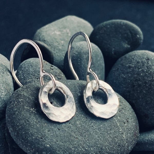 Recycled Handmade Sterling Silver Drop Earrings