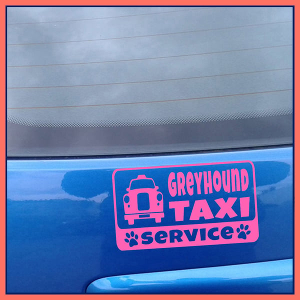 Greyhound TAXI SERVICE Car Sticker Decal, Bumper vinyl 