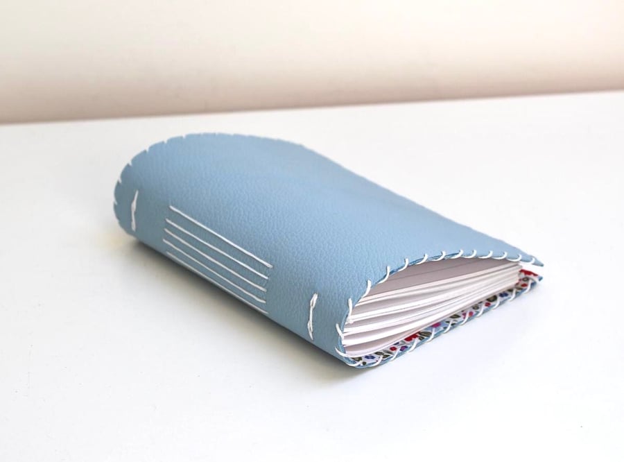 A6 Pale Blue Leather notebook 