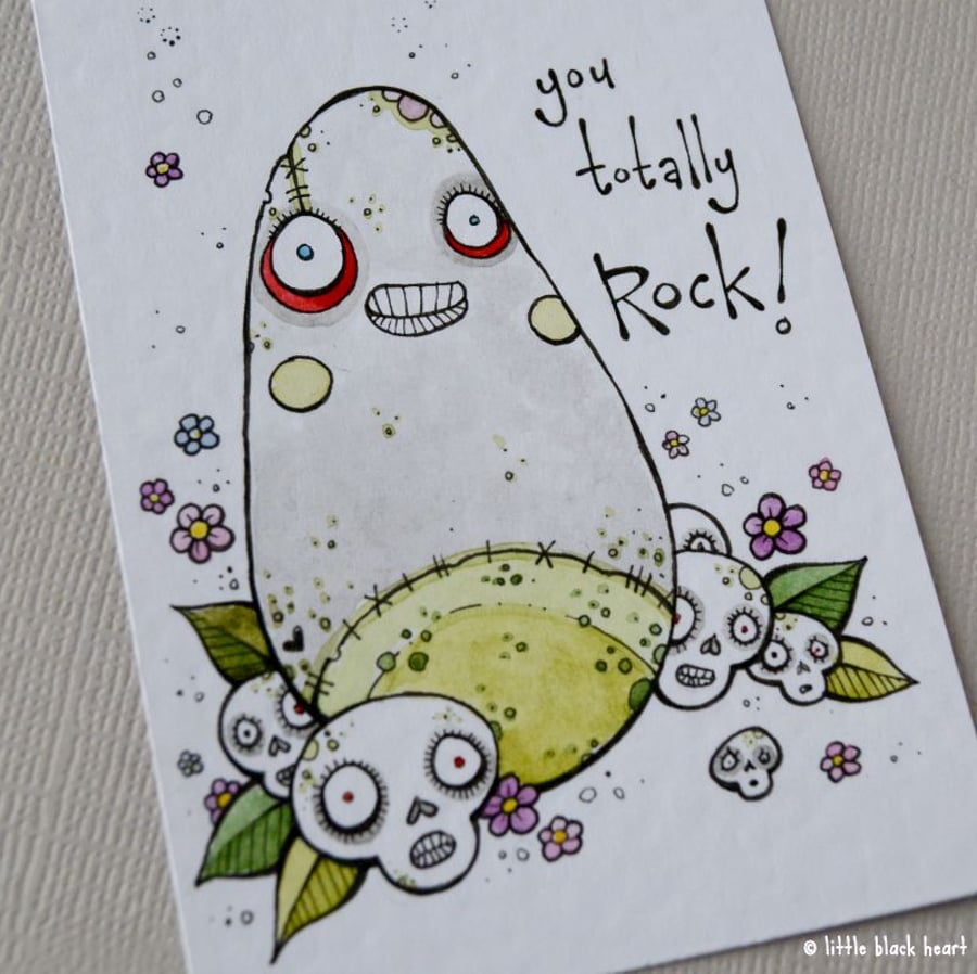 you rock - original aceo