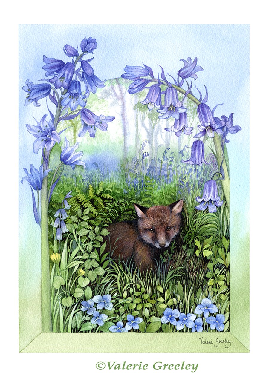 Fox cub print by Valerie Greeley