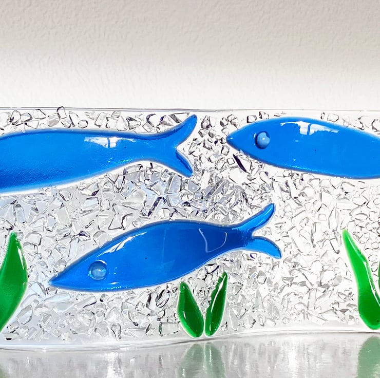 Fused Glass Freestanding Curved Panel with a Fi... Folksy