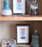 Colourful Combinations Orange Teal Grey Handstitched Geometric Art Pictures - Image 4