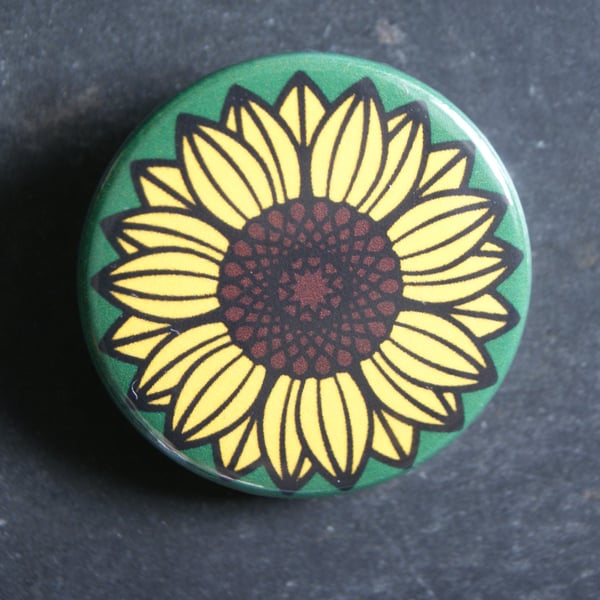 Sunflower Flower Hidden Disability Button Badge