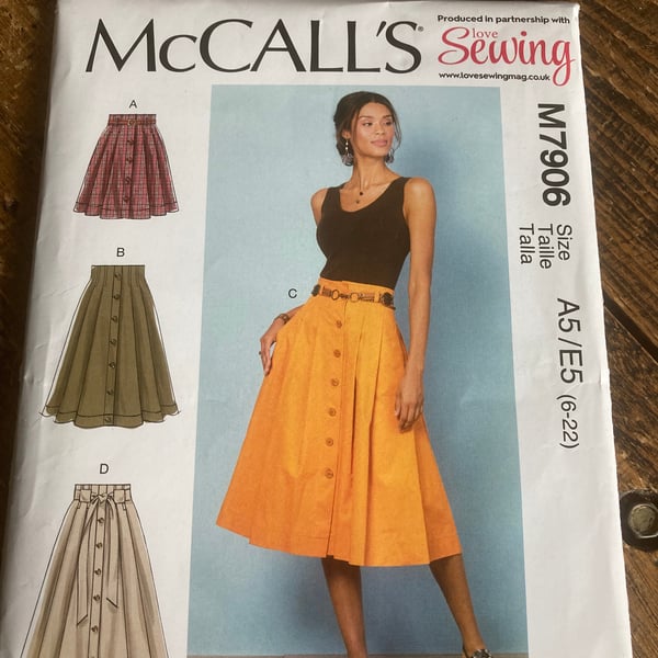 Brand New McCall's Skirt Paper Pattern 6-22
