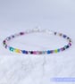 Sterling silver and Rainbow Agate handmade beaded bracelet - Image 2