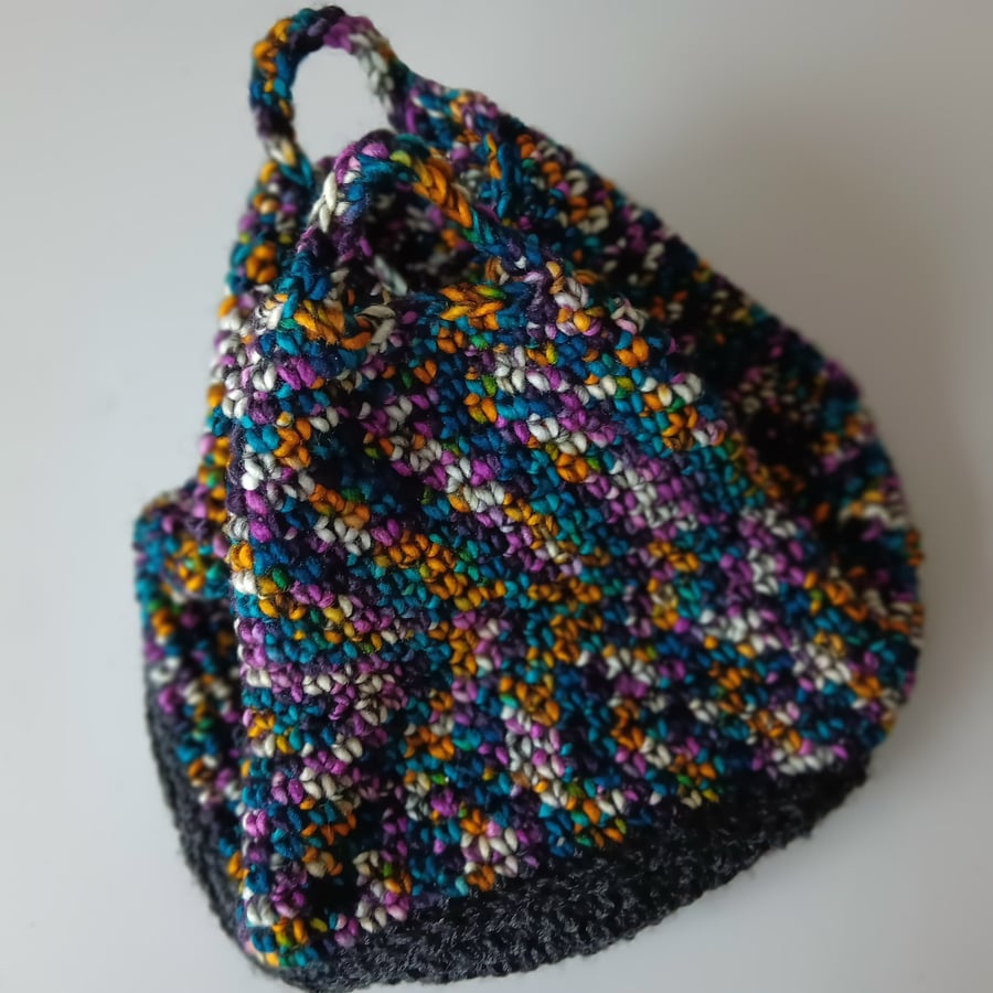 Crochet Basket Bag (Precious Jewels) - holds so much!
