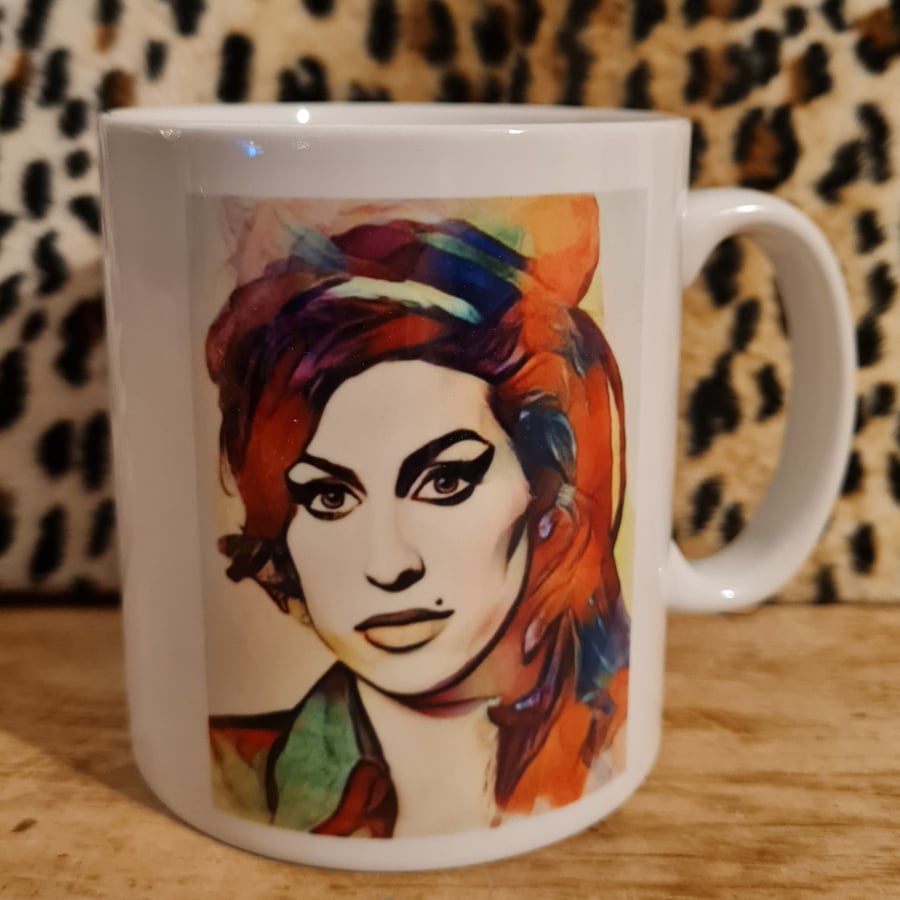 Amy Winehouse pop art ceramic mug