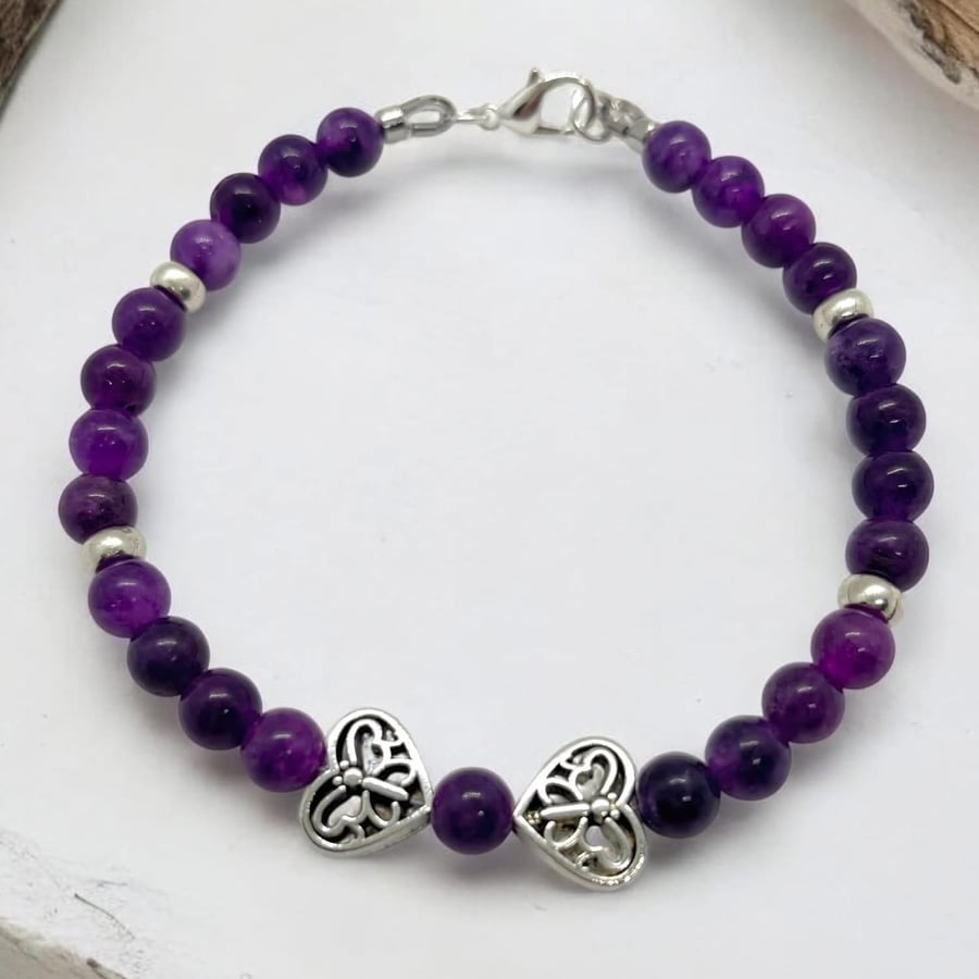 Amethyst Crystal butterfly Bracelet