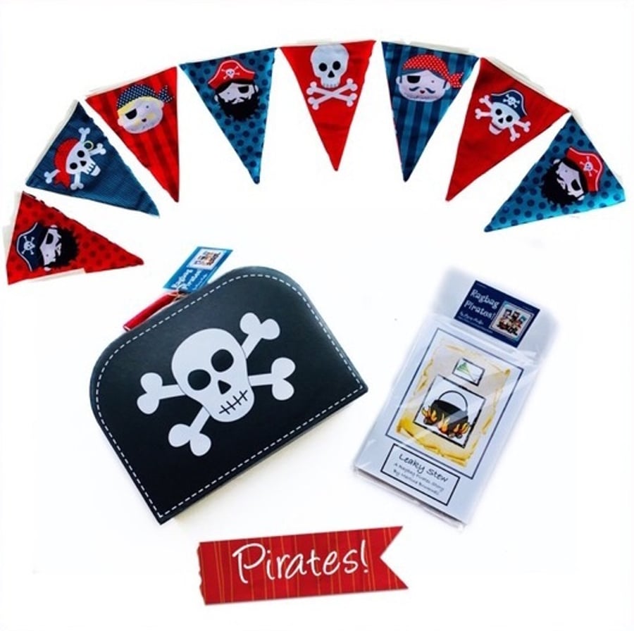 Final Reduction - Pirate suitcase, Pirate Bunting and 4 Pirate Story  Books