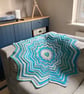 Crocheted Star Shaped Cotton Blend Baby Blanket