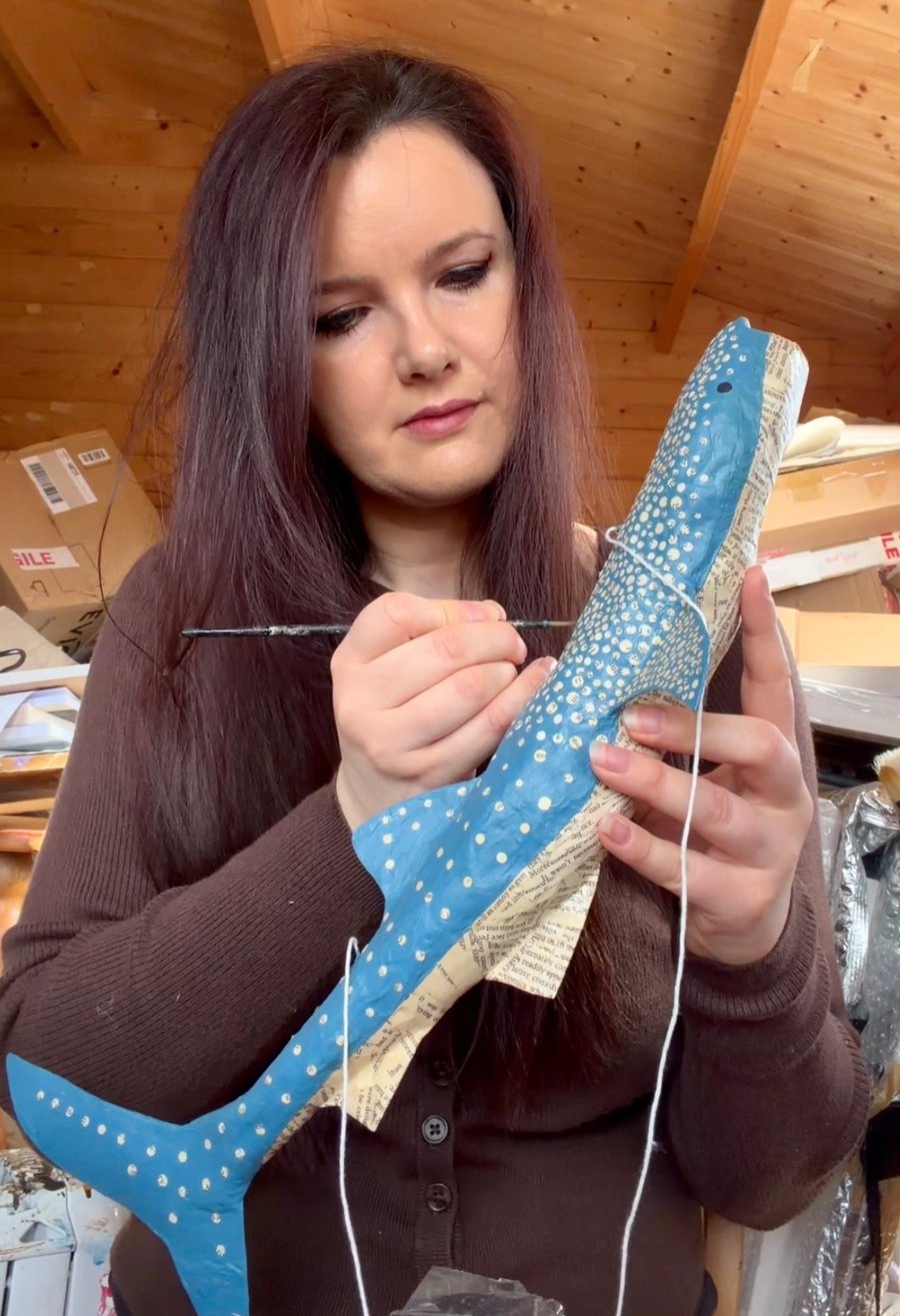 Handmade Paper Owl - Flying Owl Paper Sculpture