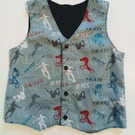 Waistcoat, Age 4yrs, reversible, boys waistcoat, skateboard, BMX, cycling