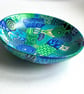 Hand painted and Up cycled wooden bowl