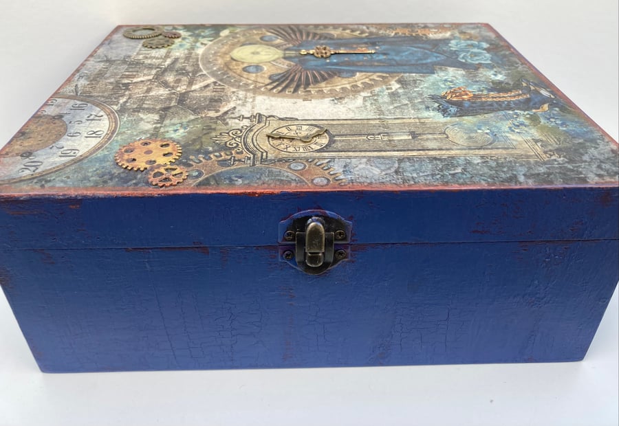 Steampunk Keepsake Jewellery Box Vintage Effect Hand Crafted