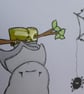 Halloween Card - Bat With Pumpkin Charm - Image 2