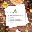 Crafter Definition Christmas Card - personalised, blank inside